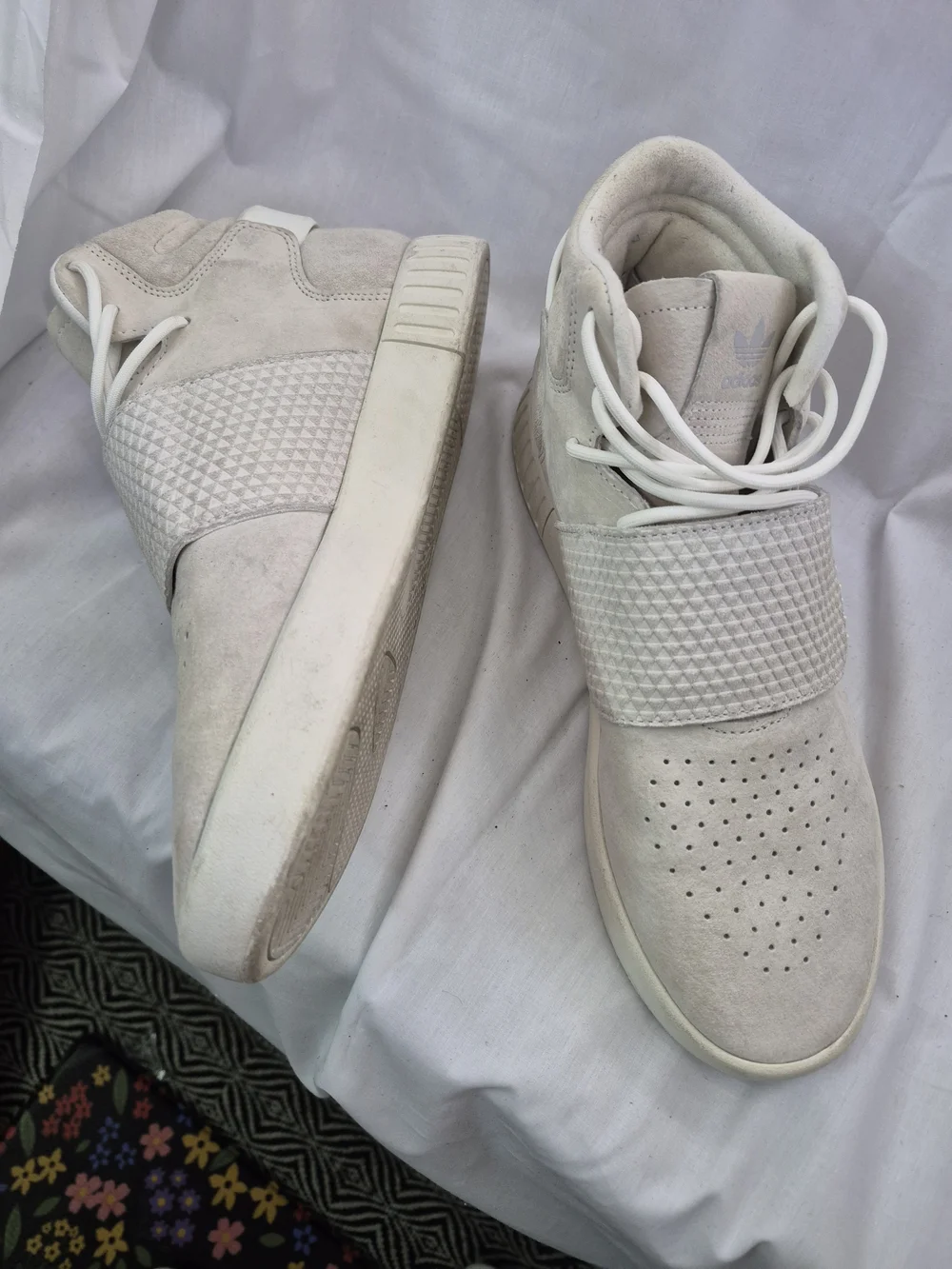 adidas Off-White Suede High-Top Sneakers‎ with Midfoot Strap 8
